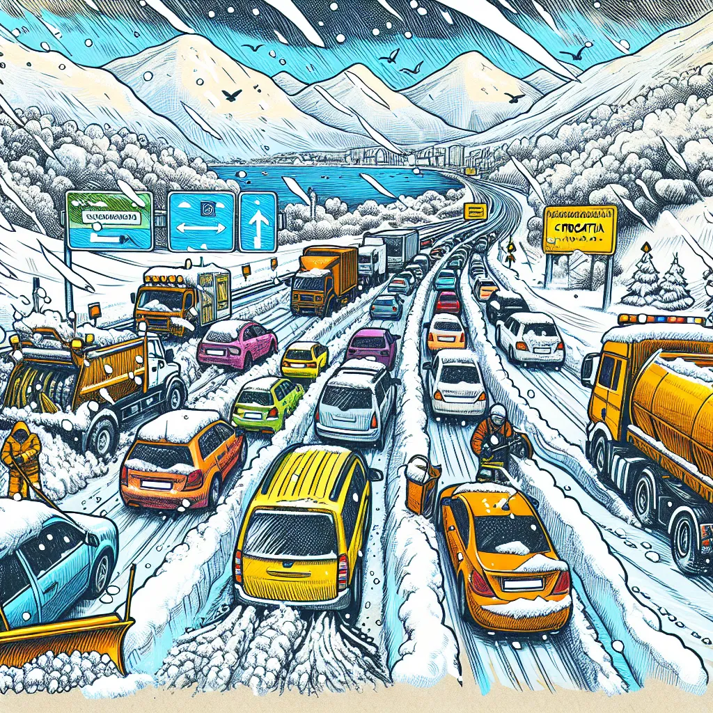 Schwieriges Winterwetter stört den Verkehr in ganz Kroatien